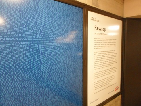 Jacqueline Poncelet, Rewrap, Piccadilly Circus station, 2013. * Note: Only a part of the artworks have been installed due to engineering work at the station; the whole set of artworks will be on view from April 2013. 
