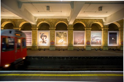 View of Gloucester Road station with installed artworks.