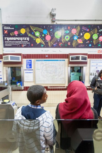 Transporter, Harold Offeh and young people from Baraka Youth Association and Canalside Activity Centre, Ladbroke Grove station, 2013 
Photograph: Benedict Johnson 