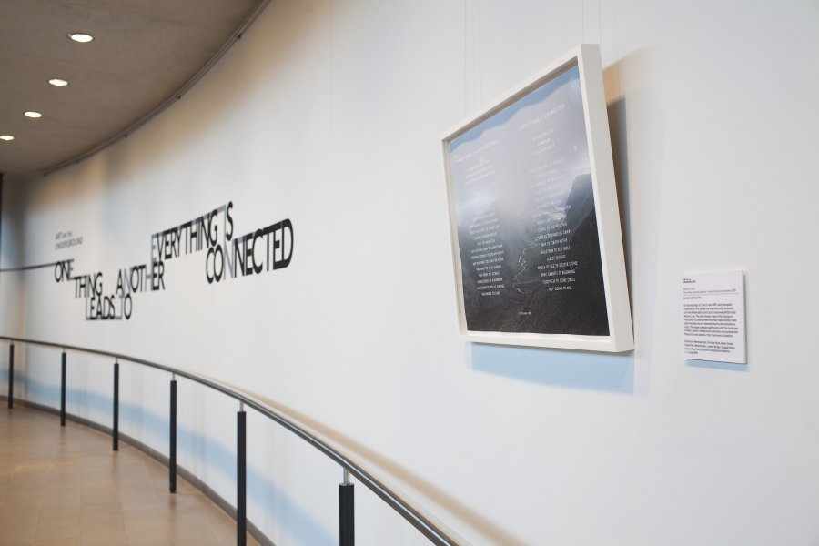 Richard Long, One Thing Leads to Another - Everything is Connected, 2009, exhibited at City Hall, 2010. Photograph: Benedict Johnson
