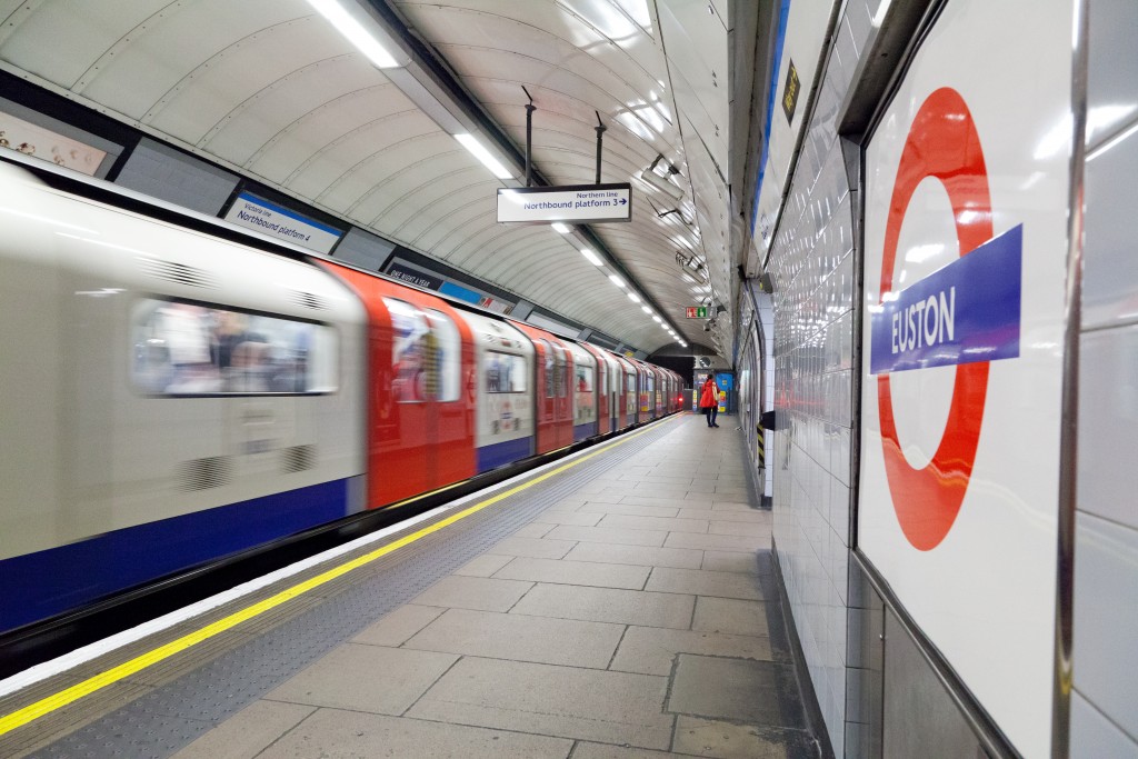 Victoria Line Train Arriving At Euston Station - Art On The Underground