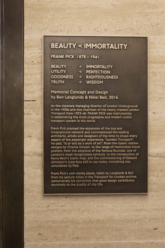‘Beauty < Immortality’, Langlands & Bell, Piccadilly Circus station, 2016, Photo: Thierry Bal, © TFL
