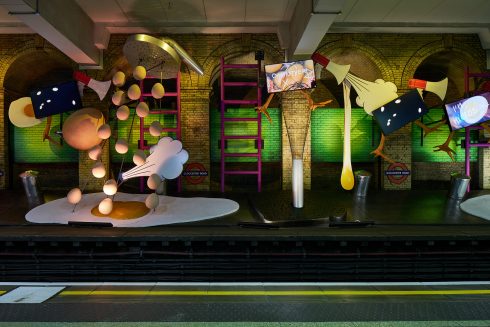 my name is lettie eggsyrub, Heather Phillipson, Gloucester Road station, 2018. Commissioned by Art on the Underground. Photo: G.G Archard, 2018