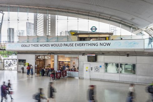 Laure Prouvost, You are deeper than what you think, Stratford station, 2019. Photo: Thierry Bal