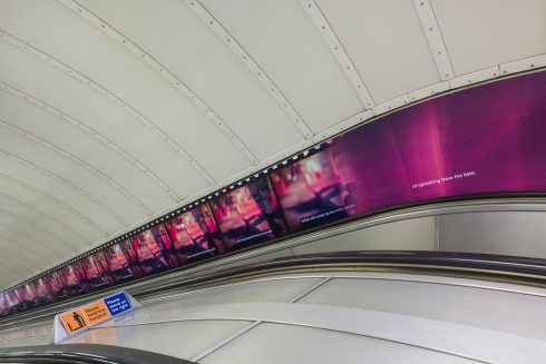 Rhea Storr, ‘Uncommon Observations: The Ground that Moves Us’, 2022. Bethnal Green station. Commissioned by Art on the Underground. Courtesy the artist. Photo: Thierry Bal 