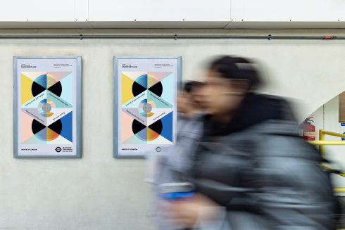 Artwork posters for Barby Asante, 'Declaration of Independence', 2023. Earls Court station. Photo: Benedict Johnson. Poster artwork: InnaVisions