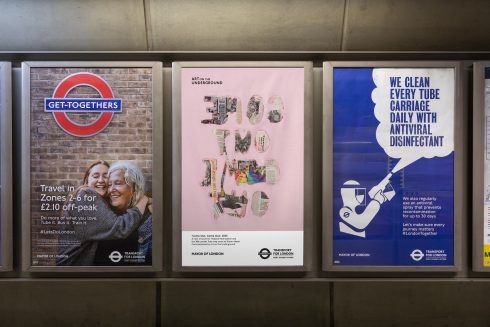 Poster for Sharon Hayes, 'Come Out, Come Out', 2023. Commissioned by Art on the Underground. Photo: Thierry Bal  