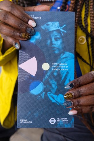 Leaflet for Barby Asante's 'Declaration of Independence', 2023. Photo: Benedict Johnson